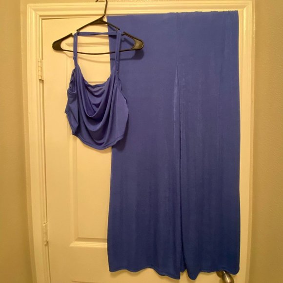 Plus Crisscross Cami Top and Wide Leg Pant Set - Picture 4 of 4